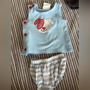Blue Striped Kids‎ Outfit with (Target) Dog